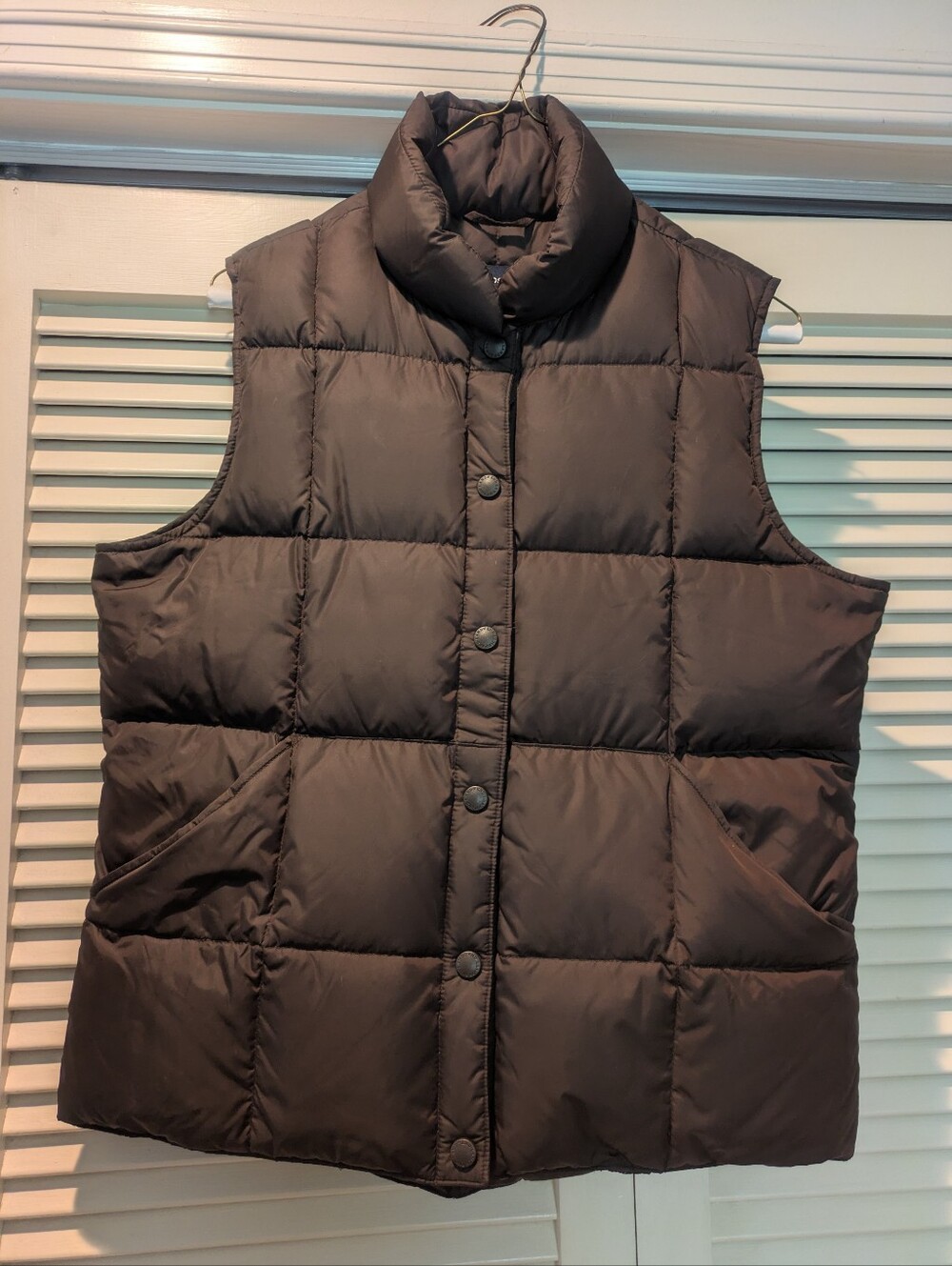 Lands' End Quilted Puffer Vest in Dark Brown NWOT